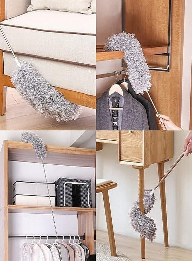 HIMJA Upgraded Long Handle Microfiber Feather Ceiling Duster for Dust Cleaning with extendable Pole with Anti Scratch Bendable Head Brush for Cleaning High Cobweb Stick (Ceiling Duster 1) - Image 2